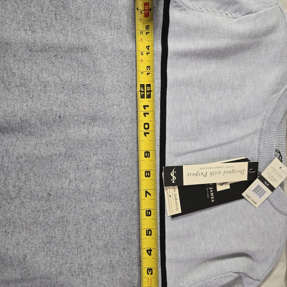 Scott James Light Blue/Gray Crewneck Sweater Men's Small New with Tags‎